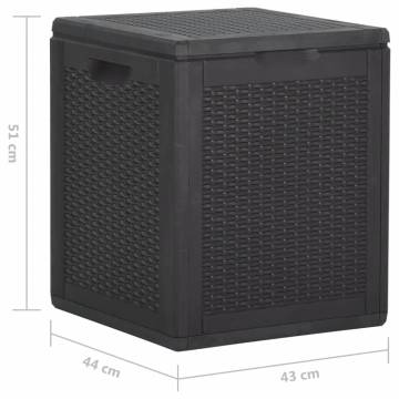 90L Black PP Rattan Garden Storage Box | Hipomarket