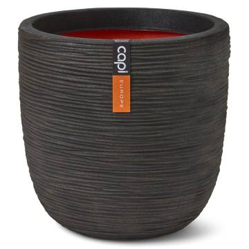 Capi Egg Planter 'Nature Rib' 54x52 cm Dark Brown | Hipomarket