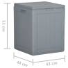 90L Garden Storage Box - Grey PP Rattan | HipoMarket UK