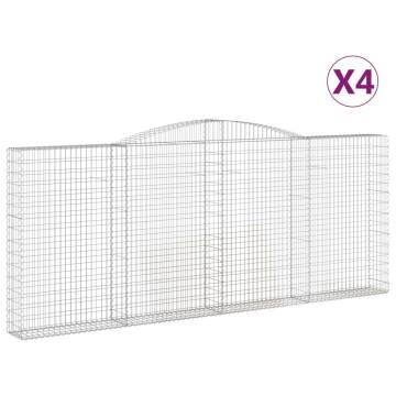 Arched Gabion Baskets 4 Pcs - Durable Garden Barriers