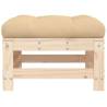 Garden Footstools with Cushions - Solid Pine Wood Set