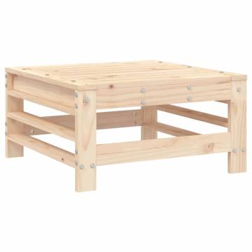 Garden Footstools with Cushions - Solid Pine Wood Set