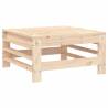 Garden Footstools with Cushions - Solid Pine Wood Set