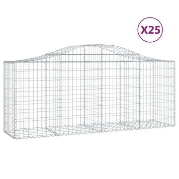 Arched Gabion Baskets - 25 pcs Galvanised Iron | Hipo Market