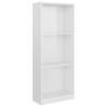 3-Tier High Gloss White Book Cabinet - Modern Design | Hipomarket