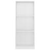 3-Tier High Gloss White Book Cabinet - Modern Design | Hipomarket