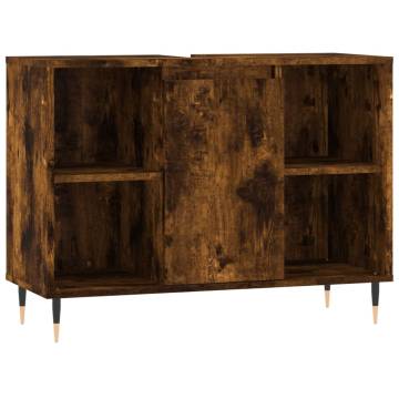 Smoked Oak Bathroom Cabinet | 80x33x60 cm | Stylish Storage