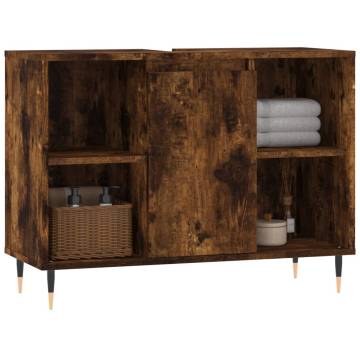 Smoked Oak Bathroom Cabinet | 80x33x60 cm | Stylish Storage