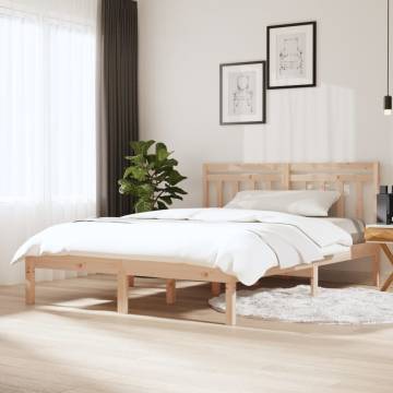 Solid Wood Bed Frame 135x190 cm Double - Stylish & Sturdy