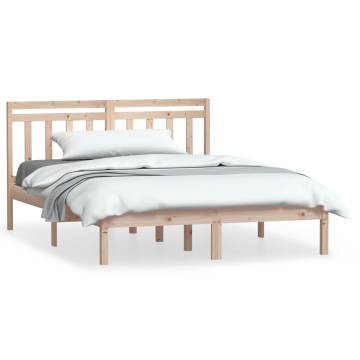 Solid Wood Bed Frame 135x190 cm Double - Stylish & Sturdy