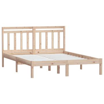 Solid Wood Bed Frame 135x190 cm Double - Stylish & Sturdy