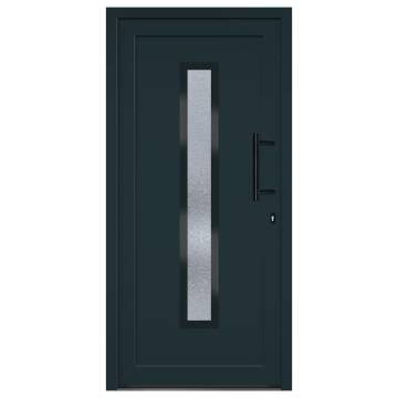 Front Door Anthracite 98x200 cm PVC - Secure & Stylish Entrance