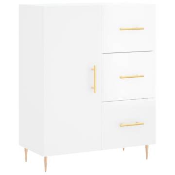 Stylish Highboard High Gloss White - 69.5x34x180 cm