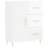 Stylish Highboard High Gloss White - 69.5x34x180 cm