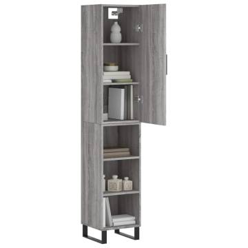 Stylish Highboard Grey Sonoma - 34.5x34x180 cm | HipoMarket