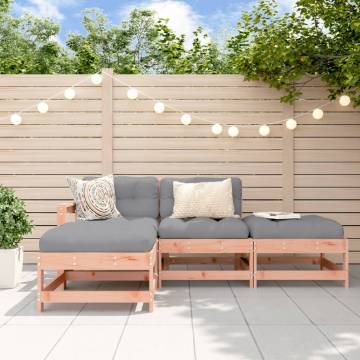 4 Piece Garden Lounge Set in Solid Douglas Wood | HipoMarket UK