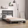 Bed Frame Grey 100x200 cm Solid Wood Pine Colour grey Size 100 x 200 cm 