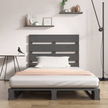 Grey Bed Frame 100x200 cm - Solid Pine Wood | HipoMarket