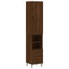 Stylish Highboard Brown Oak - 34.5x34x180 cm Engineered Wood