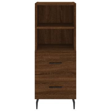 Stylish Highboard Brown Oak - 34.5x34x180 cm Engineered Wood