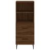 Stylish Highboard Brown Oak - 34.5x34x180 cm Engineered Wood