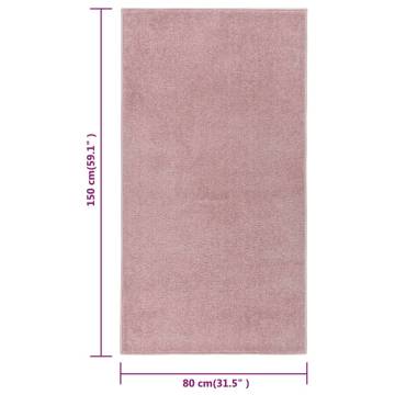 Elegant Pink Short Pile Rug 80x150 cm - Hipomarket