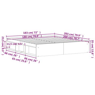 Sonoma Oak Super King Size Bed Frame – Stylish & Practical