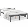 Grey King Size Bed Frame 150x200 cm - Solid Pine Wood