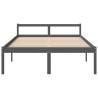 Grey King Size Bed Frame 150x200 cm - Solid Pine Wood