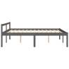 Grey King Size Bed Frame 150x200 cm - Solid Pine Wood