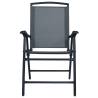 3 Piece Bistro Set Grey Steel - Stylish Garden Furniture