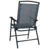 3 Piece Bistro Set Grey Steel - Stylish Garden Furniture