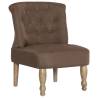 Elegant French Chairs Set - 2pcs Brown Fabric | Hipomarket