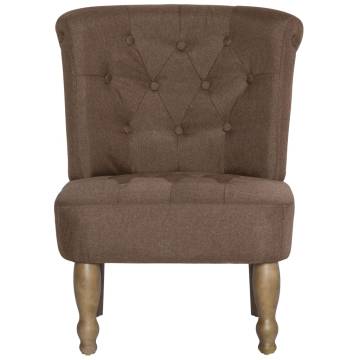 Elegant French Chairs Set - 2pcs Brown Fabric | Hipomarket