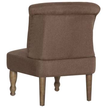 Elegant French Chairs Set - 2pcs Brown Fabric | Hipomarket