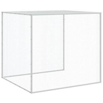 Light Grey Chicken Cage with Roof - Galvanised Steel 803x98x90 cm