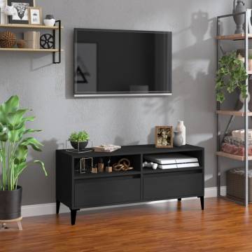 Stylish Black TV Cabinet - 100x34.5 cm | Hipo Market