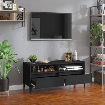 Stylish Black TV Cabinet - 100x34.5 cm | Hipo Market