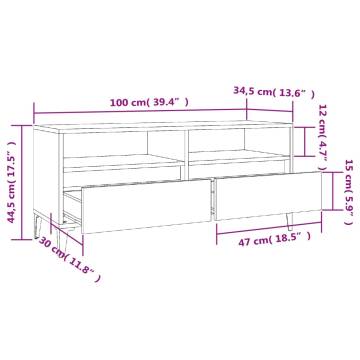 Stylish Black TV Cabinet - 100x34.5 cm | Hipo Market