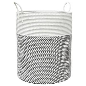 Stylish Grey & White Storage Basket | Ø38x46 cm Cotton