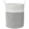 Stylish Grey & White Storage Basket | Ø38x46 cm Cotton