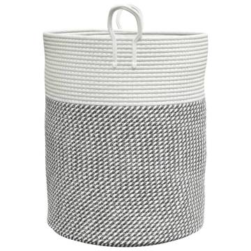 Stylish Grey & White Storage Basket | Ø38x46 cm Cotton