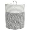 Stylish Grey & White Storage Basket | Ø38x46 cm Cotton