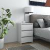 Bed Cabinet High Gloss White 40x35x62.5 cm Engineered Wood Colour high gloss white Quantity in Package 1 