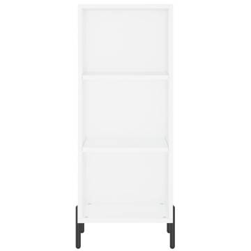 Stylish Highboard in High Gloss White | 34.5x32.5x180 cm