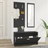 3-in-1 Shoe Cabinet Set Black Engineered Wood Colour black Quantity in Package 1 Number of Number of shelves 