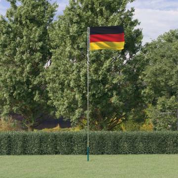 Germany Flag & Pole 5.55m Aluminium - Durable & Adjustable