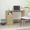 Modern Desk with Drawers - Sonoma Oak | Hipomarket UK