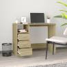 Modern Desk with Drawers - Sonoma Oak | Hipomarket UK