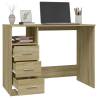 Modern Desk with Drawers - Sonoma Oak | Hipomarket UK